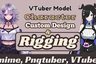 design and rig live2d vtuber model for vtuber studio in anime style