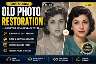 professionally restore, repair and colorize old damaged photos