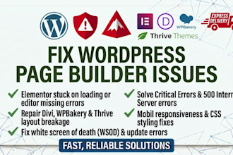 fix wordpress elementor divi wpbakery or thrive issues