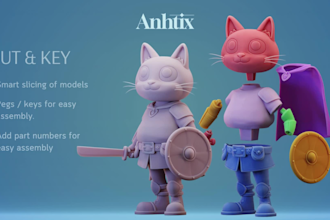 cut and key your 3d model for printing in stl format