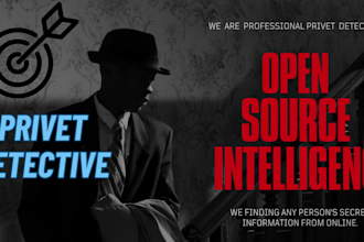 be your privet detective,due diligence,background check, osint, and find someone