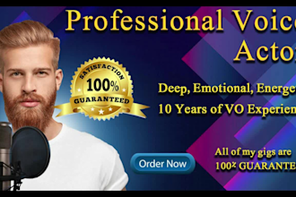 provide a male deep voice over for your youtube video