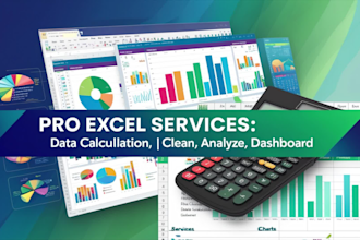 excel data calculation,cleaning,dashboard creation