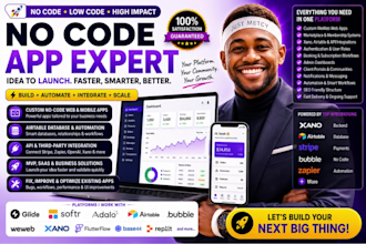 build a custom no code app with glide softr adalo airtable bubble or weweb