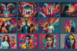 create HQ custom ai realistic anime portraits landscape image