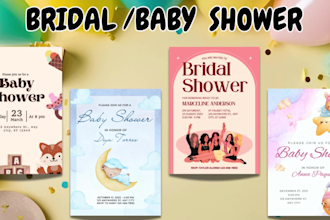 create baby shower, wedding, birthday, party invitations and greeting card