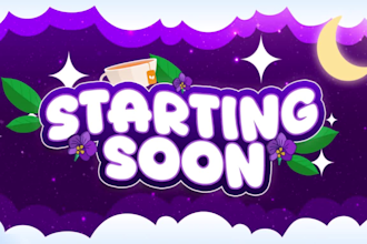 design twitch overlay, brb, intro, outro for streaming