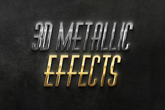 turn logo or text into 3d metallic chrome and gold effects