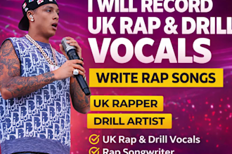 record uk rap drill vocals and write rap songs perfectly