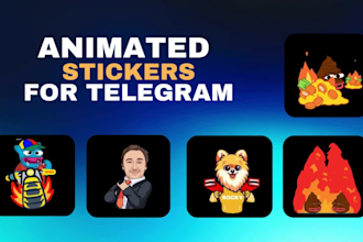 draw telegram animated crypto project stickers meme crypto sticker chat sticker
