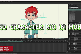 rig and animate a moho character with full 360 body turn