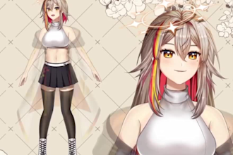 draw and rig live2d vtuber rigging, 2d vtuber commission, live2d model