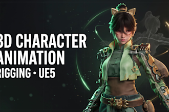do 3d game character animation 3d rigging model unreal engine ue5 game animation