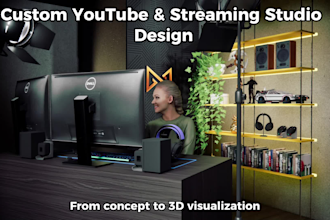 design your youtube studio, streaming room or podcast set