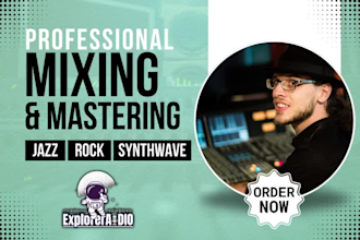 mix and master your song, jazz, rock and synthwave
