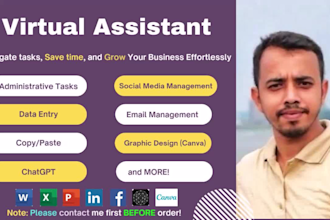 be your expert virtual assistant for data entry, ecommerce and admin support