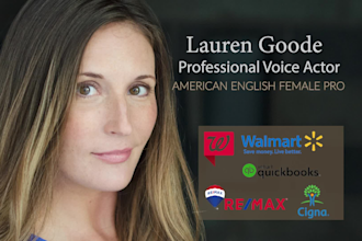 record professional american english female voice over