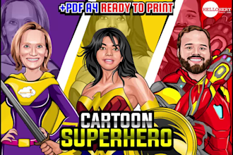 draw photo to cartoon character superhero comic book