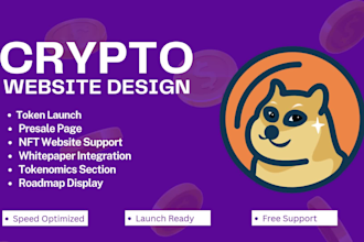 design a professional crypto website and token website