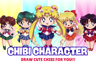 draw cute chibi character, chibi anime art for profile picture free emotes