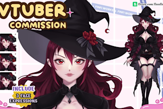 design and rigging live2d vtuber avatar model in anime style furry fursona