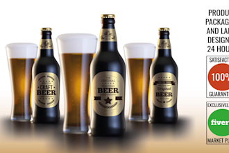 do product packaging, cbd label, supplement label, beer label, can label design