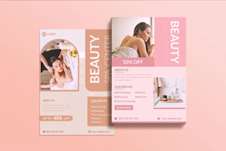 create beauty salon and spa flyer or poster