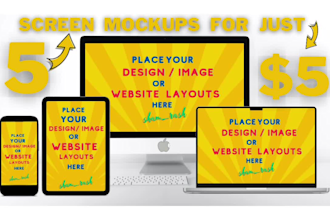 design macbook laptop imac iphone screen mockup for your website
