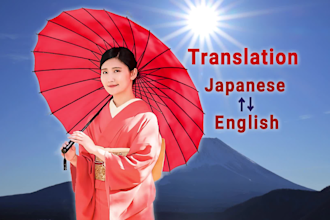 professionally translate japanese to english and vice versa