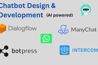 create chatbot with intercom, manychat, dialogflow, botpress