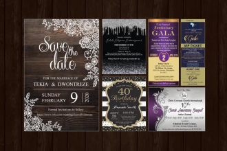 design elegant invitation card, save the date in 4hrs