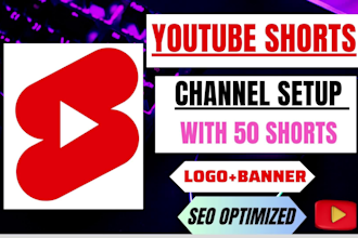 create youtube shorts channel with 50 shorts videos for monetization