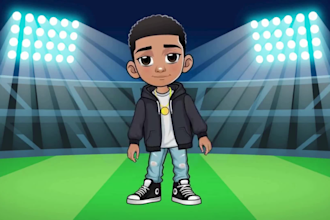 illustrate puppet for adobe character animator, 2d adobe cartoon character video