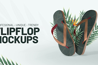 design unique and trendy flip flops mockup
