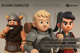 create 3d game character and props, low poly assets