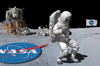 create astronaut logo reveal animation