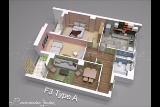 create 3d floor plan , floor plans , 3d rendering