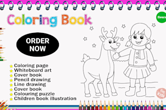 draw coloring book pages or line art for your choice