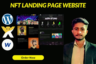 design nft landing page website in wordpress, wix, webflow