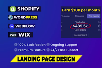 do one product store or landing page, shopify, webflow, wordpress, wix, website
