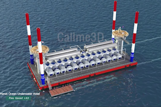 make 3d ocean refinery construction animation