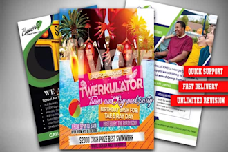 design elegent poster, flyer, sale sheet, leaflet in 9hrs