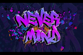 create graffiti text style logo for you