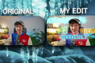high quality video editing with graphic effect for youtube long form video