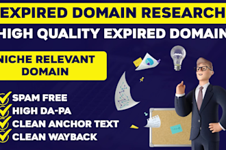find niche relevant expired domain with powerful backlinks