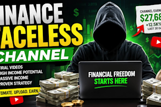 create viral finance faceless channel and finance videos generating high income