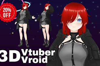 create custom 3d vroid model vtubers, roblox, game props and 3d printing