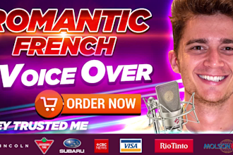 record a romantic, sexy, deep, smooth male french voice over, attractive