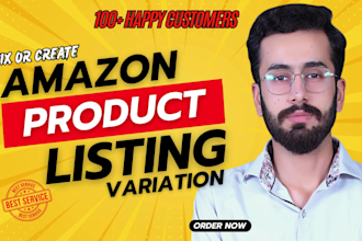 create amazon product listing with variations or fix amazon listing