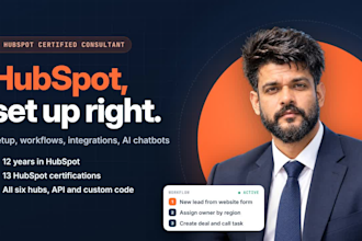 be your hubspot CRM setup, automation, workflow and integration expert
